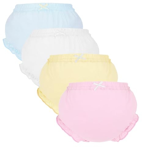 Biancheria intima per bambine piccole in cotone Bloomer Pantaloncini per bambini Mutandine Copertura per pannolino per bambini, 6-9 Months