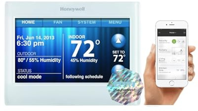 Playhardest Honeywell TH9320WF5003 Wi-Fi 9000 Color Touch Screen Programmable Thermostat, White with Extended 5-Year Warranty