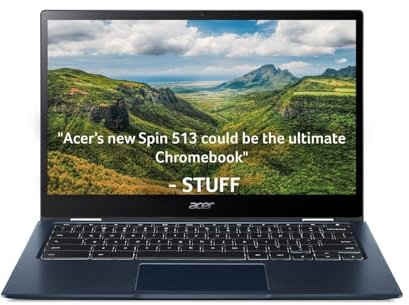 acer Chromebook Spin 513 CP513-1H-S4T6 13'' Touchscreen Laptop (Qualcomm Snapdragon Kryo 468, 8GB DDR4 RAM, 64GB eMMC Storage, Chrome Operating System) - Blue