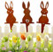 GZWY Osterhasen Gartenstecker 3 Stück Ostern Rost Deko Gartendeko für Draußen, Figuren Blumenstecker Frohe Ostern Gartendeko für Ostern Deko Rostdeko Gartendeko (3 PCS)