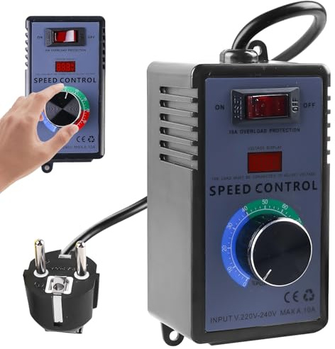 Hastighetsregulator, AC 220 V, 15 A, 4 000 W, elektronisk spänningsregulator med överbelastningsskydd, för motor och vinkelslip