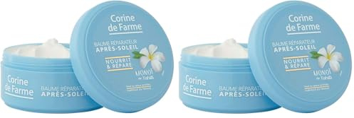 Corine de Farme - Baume Réparateur Après-Soleil - Crème Hydratante, Nourrissante - Clean Beauty - Monoï de Tahiti, Beurre de Mangue - Parfum des Îles - 150 ml (Lot de 2)