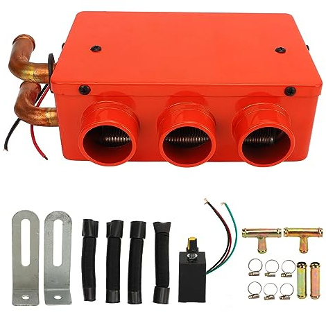 LOCADENCE Bilvärmare, 3 hål 50W Röd Småbilsdefroster, Bärbar vindrutevärmare Fläkt Autovärmare tillbehör, Vindruteavfrostare Defroster (12V)