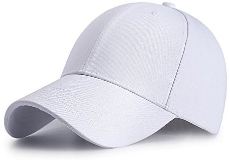 HGDGears Baumwolle Baseball Kappe Verstellbar Sport Visier Hut für Herren（Weiß）