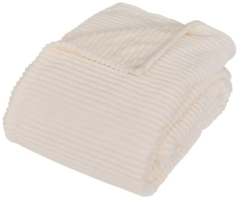 Atmosphera - Manta de Franela Acanalada Arum Marfil 240x220cm