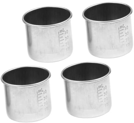 PartyKindom 4stücke Praktische Arzneimittelbecher Graduierte Messbecher Aus Edelstahl Für Medikamente Hitzebeständig Langlebig Für Haushalt Und Labor