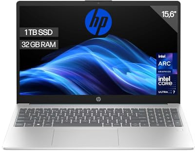 HP 15-fd2012ns - Ordenador portátil de 15.6 FHD (Intel Ultra 7-255U, 32GB RAM, 1TB SSD, Intel Iris Xe Graphics, Sin Sistema operativo) Plata y Azul - Teclado QWERTY Español