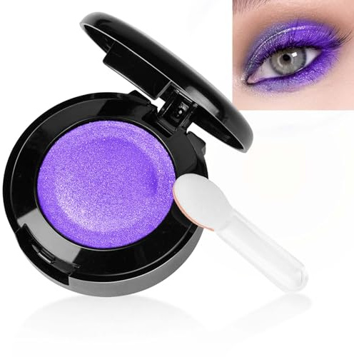LOPHE Ombretto Occhi, Ombretto Glitterato Viola, Eyeshadow Polvere a Lunga Durata con Specchio e Pennello, Intenso e Superpigmentato per Color Lovers#10