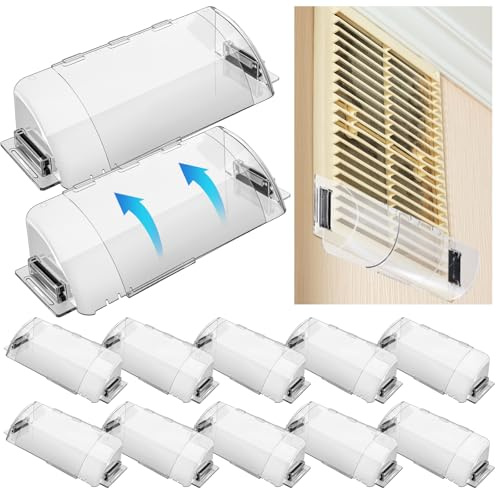 Huquary 12 Pack Air Vent Deflectors Adjustable Magnetic Heat and Vent Cover, 9 to 15.5 Heat and Air Deflector for Vents, Sidewalls and Ceiling Registers