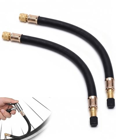 DLPRK 2 pezzi Estensione della Valvola per Pneumatici, Gomma Flessibile Prolunga per Valvola, facile da gonfiare, per Auto, Bici, Camion, Motocicletta (190mm)