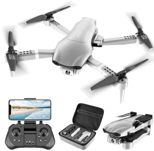 Drones with Camera for Adults 4k, Under 250g, RC Quadcopter with Brushless Motors, Auto Return, Follow Me, Waypoints, Foldable Camera Drone for Beginners