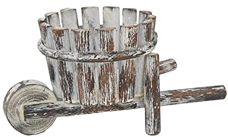 zaizai Fioriera da Giardino in Legno, retrò novità Carriola Porta Fiori per Piante Aromatiche, Decorazione per Esterni Carbonizzata, Decorazione da Giardino Ornamentale Adatto per Piante E Fiori