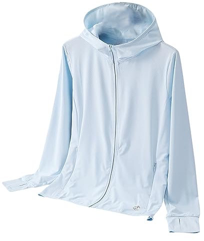 Mujeres UPF 50+ Sun Shirt Shirt Hoodie Ice Silk Rash Guard Top Protection Chaqueta De Protección