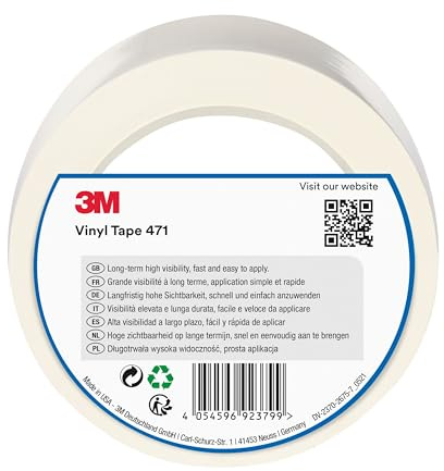 3M Vinyl Tape 471, 50 mm x 33 m, White