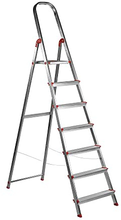 Escalera Aluminio Rolser Unica 7 Peldaños. Certificada según Norma Europea EN-131 para Uso doméstico y Profesional.