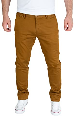 PITTMAN Andrew - Herren Stoffhose Slim Fit - Baumwoll Chino Hose - Männer Chinohosen, Braun (Toffee 181031), W34/L32