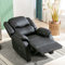ZYLOYAL10 Fauteuil de relaxation - Fauteuil de télévision - Chaise longue extensible - En cuir synthétique - Fauteuil d'appoint - Chaise longue - Avec repose-pieds - XXL - Noir