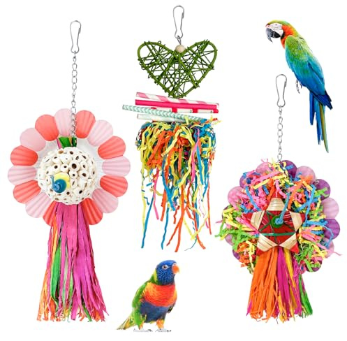 LOPERDEVE Bird Toys, 3PCS Natural Corn Cob Bird chew Toys Bird Foraging Toys for Small Medium Parrots, Conures, Cockatiel, Lovebird Cockatiel