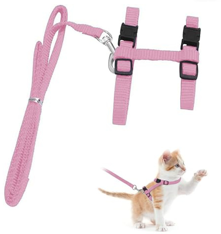 Kattsele och bly, kattsele med bly, flyktsäker kattkoppel set, justerbar, mjuk kattunge väst med reflekterande remsor, bröstsele för små kattungar, för kattungar, valpar