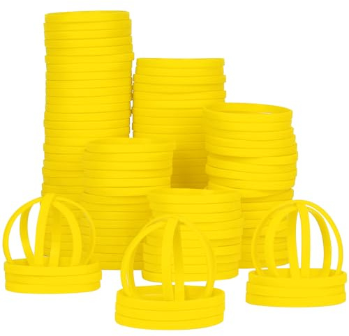 LVNRIDS 100 st gummiarmband silikonarmband 17,8 cm längd sport elastiskt armband armband storpack gåvor för pojkar flickor lärare student fest gul