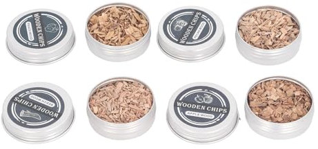 Astillas de Madera para Cócteles, 4 Sabores de Nogal, Roble, con Astillas de Madera Quebradizas y de Frutas para Ahumador de Cócteles