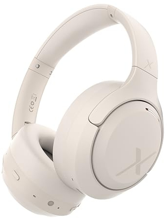 Riwbox Hybrid Active Noise Cancelling Headphones,Wireless Over Ear Bluetooth Headset,60H Playtime,Hi-Res Audio, Foldable,Bluetooth V5.4,Comfort&Immersion for Work,Commuting (White)