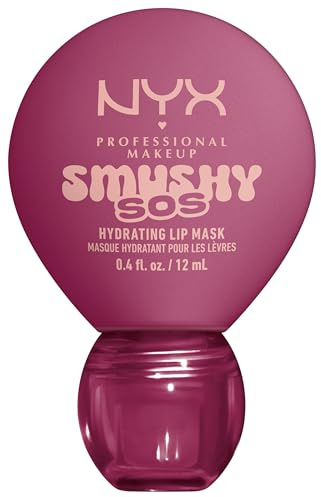 NYX Professional Makeup – Smushy SOS – Soin Lèvres Teinté 2-en-1: Baume Ultra-Glossy le jour & Masque Réparateur de nuit – Hydratation 12h – Parfumé - Rose Recharge