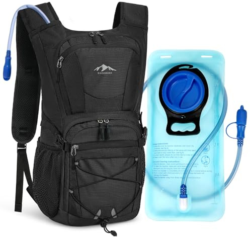 AINSMORE Mochila de Hidratación con 2L Bolsa de Agua 15L Mochila Bicicleta