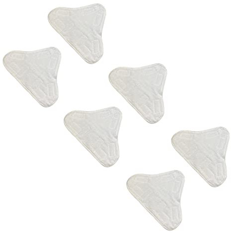 Malayas - 6 Stück Universal waschbare dreieckige Mikrofaser-Reinigungspads für viele Geräte mit dreieckigem Fuss Dampfreiniger,New Set of Microfibre Steam Mop Pads Washable Replacement Pads