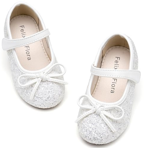Felix & Flora Girls' Ballerina Flat Mary Jane Dress Shoes (Little/Toddler Girls Shoes/Big Kids)