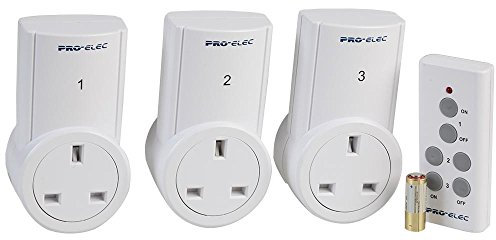 PRO ELEC PEL00551 Remote Control Socket, 3 Pack,White
