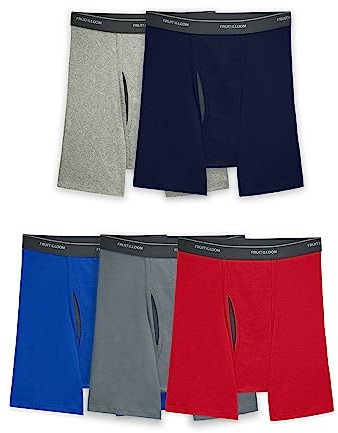 Fruit of the Loom Men's Coolzone Boxer Briefs, Moisture Wicking & Breathable, Assorted Color Multipacks, 5 Pack - Assorted Colors, Medium
