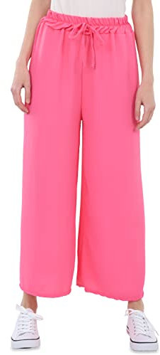 Malito – Damculotte-byxor – palazzobyxor för sommaren – onesize sommarbyxor för strand och vardag – trendiga marlenebyxor 2305 (storlek: 34–42), ROSA, 34/42 SE