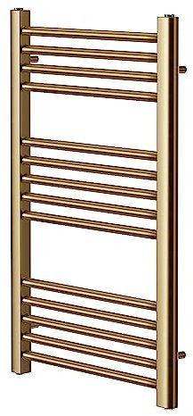 Greened House Radiador calefactor recto de latón cepillado de 500 mm de ancho x 800 mm de alto