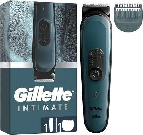 Gillette Intimate Elektrischer Körperrasierer Herren für den Intimbereich i3, SkinFirst Intimrasierer, Trimmer mit Lebenslang Scharfen Klingen, Wasserdicht, Kabellos für Nass- und Trockenanwendung