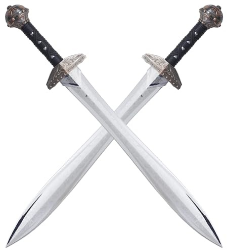 Pack 2 Epees Plastique Epées Polypropylene Glaive Gladiateur Epee Entrainement Combat Gladiator Argent