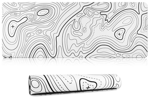 HoYiXi Tapis de Souris,Texturée Résistant à Usure Lavable,Tapis de Souris antidérapant,Convient pour Les Jeux, la Maison et Le Bureau, XXL Mouse Mat 600 x 300 x 3MM,Blanc