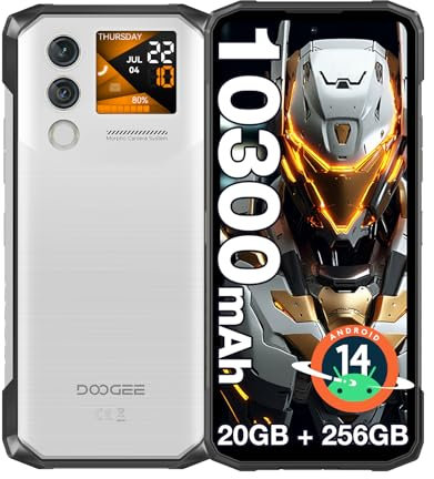 DOOGEE Blade 10 Max Outdoor Handy Ohne Vertrag Android 14,10300mAh, 20(8+12) GB+256GB/2TB TF Outdoor Smartphone,1.54 Heckdisplay 6.56” + 90Hz,50MP+8MP Baustellenhandy,Fingerabdruck/Face ID/NFC/OTG
