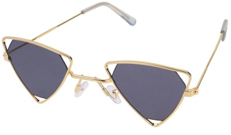 WATIIFUFU Occhiali da Sole Donna Personalità Design Stella a Tre Punte, Montatura in Metallo Dorata, Protezione Uv, Leggeri e Moda, per Utilizzo Quotidiano