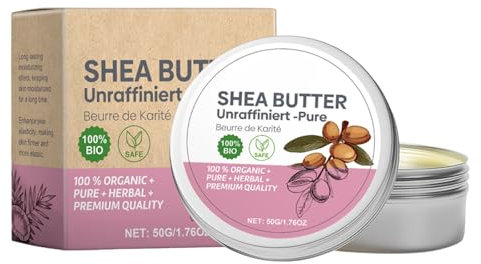 Thoquene 50g Sheabutter Bio für Kosmetik, Shea Butter Bio Unraffiniert