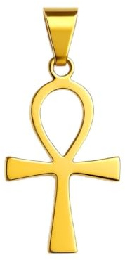 Felicidade Ciondolo croce di Ankh – simbolo egiziano di vita ed energia – gioiello spirituale misto – acciaio inossidabile, Taglia unica, Acciaio inossidabile, Nessuna pietra preziosa
