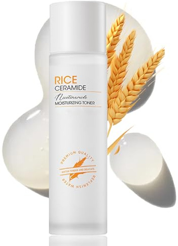 Rice Toner, Toner Gesicht für Gesicht mit Reisextrakt und Niacinamid, Feuchtigkeitsspendender Gesichtswasser für Hautpflege & Porenverfeinerung, Anti Aging Gesichtstoner Skincare, 120ml