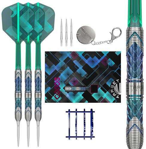 Target Japan Kaze Series Ceros 03 Steel Tip Darts with Kflex, 24G | 90% Tungsten Barrel Dart Set, K-Flex Flights and Shafts, Storm Swiss Points, LNC Point, Stand & Storage Tin Box