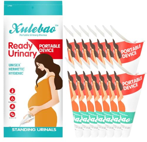 12 PCS Urinario Femenino, Baño Portatil, Urinario Portatil Mujer, Urinella para Mujer, Embudo de Papel Desechable para Orinar, para Viajes, Camping, Senderismo, Actividades al Aire Libre