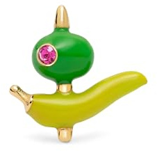 SINGULARU - Pendiente Suelto Gilda. Latón con Baño en Oro de 18 Kt y Circonita. Joyas Para Mujer.