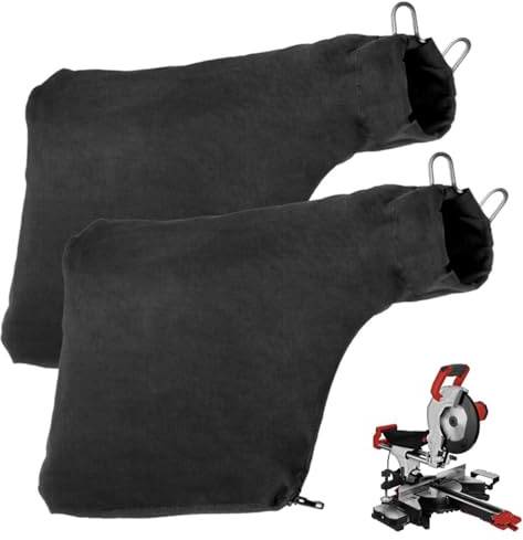 ZHAOYCSH Lot de 2 Sacs à Poussière pour Scie à Onglet Modèle 255, Sacs à Sciure Noirs avec Fermeture Éclair et Support en Fil Réglable pour une Élimination Facile de la Poussière en Intérieur