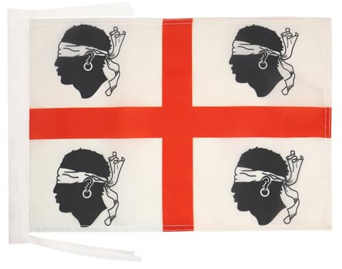 AZ FLAG - Drapeau Sardaigne nationaliste Sardisme - 45x30 cm - Pavillon Nationalisme Sarde 100% Polyester Avec Deux Cordelettes - 20g