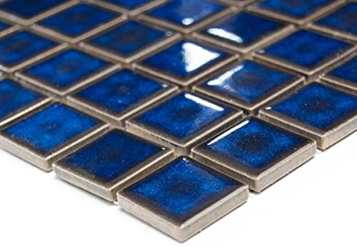 mosaico piastrelle di rete parete UNI blu cobalto lucido ceramica mosaico specchio piastrelle doccia tazza per piastrelle da parete quadrato cucina bagno WC