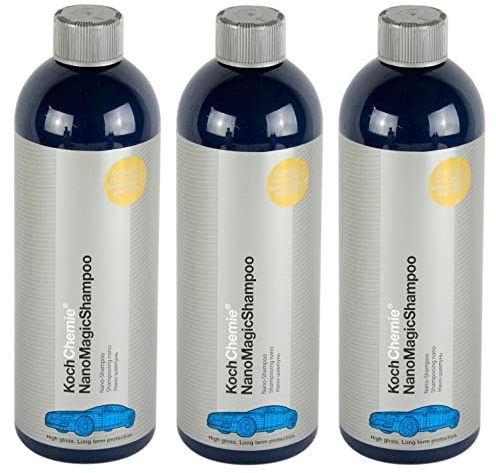 KochChemie NanoMagicShampoo, bilschampo, poleringsmedel, fordonskroppsrengöring, 3 flaskor 750 ml (eventuellt inte svenskt språk)
