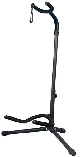 GLEAM Gitarrenständer - Höhenverstellbar für E-Gitarren, Klassikgitarren und Bass, Tragfähigkeit 9 kg, Zubehör, Klapptyp Schwarz (CG-4)